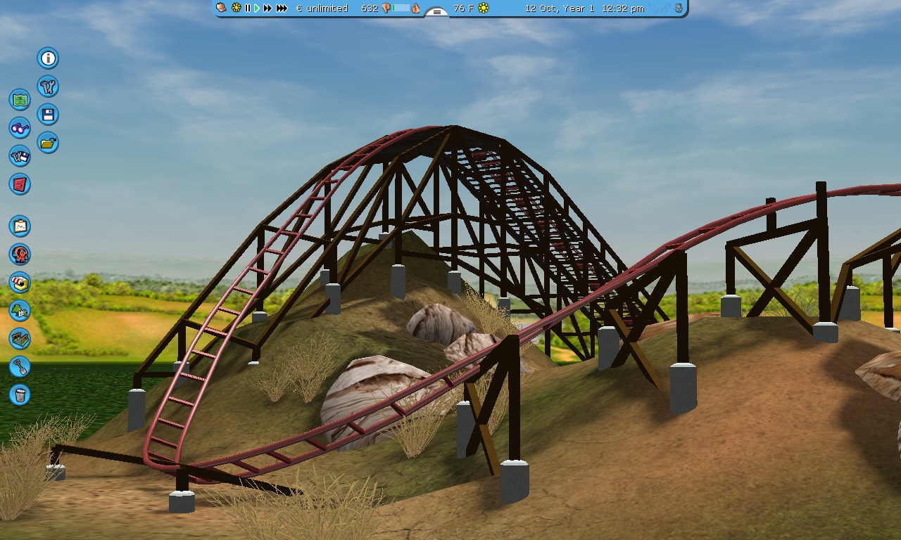 RCT3 The West Race a RMC wooden coaster